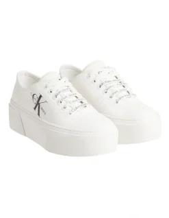 Calvin Klein Cotton Cupsole Flatform Sneaker In White -Calvin Klein Sales 958261600 4 720x928