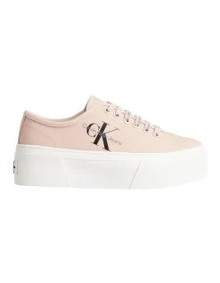 Calvin Klein Cotton Cupsole Flatform Sneaker In Pink