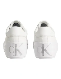 Calvin Klein Leather Flatform Trainers In White -Calvin Klein Sales 958262050 3 720x928