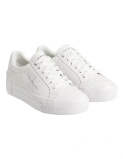 Calvin Klein Leather Flatform Trainers In White -Calvin Klein Sales 958262050 4 720x928