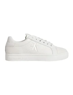 Calvin Klein Leather Cupsole Sneaker In Triple White