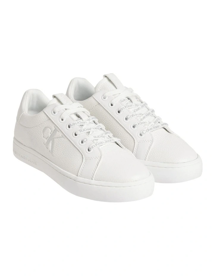 Leather Cupsole Sneaker in Triple White Calvin Klein Leather Cupsole Sneaker In Triple White -Calvin Klein Sales