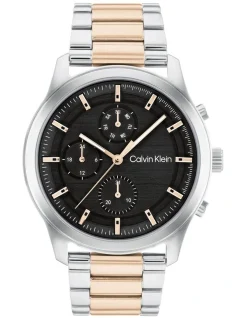 Calvin Klein Sport Men's Qtz Multifunction Watch 25200210 In Two Tone Stainless Steel