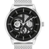 Calvin Klein Modern Skeleton Men's Qtz Multifunction Watch 25200213 In Black/Stainless Steel