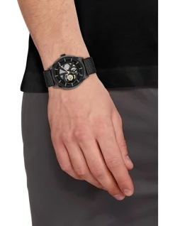 Calvin Klein Modern Skeleton Ionic Men's Qtz Multifunction Watch 25200214 In Plated Black Steel -Calvin Klein Sales 961833250 4 720x928