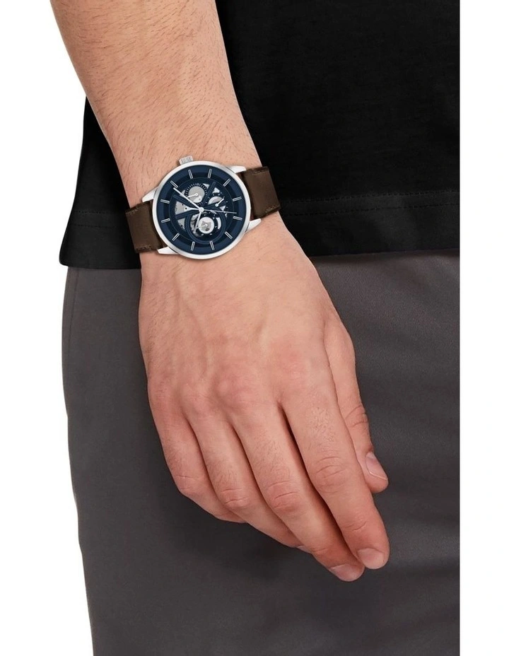 Modern Skeleton Men's Qtz Multifunction Watch 25200216 in Brown Leather Calvin Klein Modern Skeleton Men's Qtz Multifunction Watch 25200216 In Brown Leather -Calvin Klein Sales