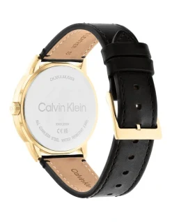 Calvin Klein Modern Skeleton Men's Qtz Multifunction Watch 25200217 In Black Leather -Calvin Klein Sales 961833430 3 720x928
