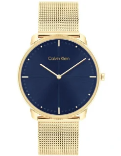 Calvin Klein Iconic Ionic Unisex Qtz Watch 25200153 In Gold Plated Steel