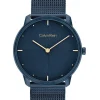 Calvin Klein Iconic Ionic Unisex Qtz Watch 25200160 In Plated Blue Steel