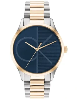 Calvin Klein Iconic Unisex Qtz Watch 25200165 In Two Tone Stainless Steel