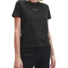 Calvin Klein Black Micro Logo Cotton T-Shirt In Black