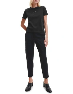 Calvin Klein Black Micro Logo Cotton T-Shirt In Black -Calvin Klein Sales 962278390 3 720x928