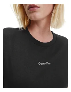 Calvin Klein Black Micro Logo Cotton T-Shirt In Black -Calvin Klein Sales 962278390 4 720x928