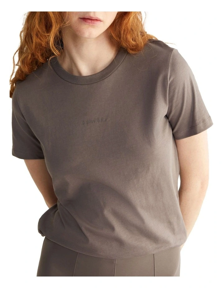Micro Logo Regular T-Shirt in Brown Calvin Klein Micro Logo Regular T-Shirt In Brown -Calvin Klein Sales