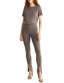 Calvin Klein Technical Knit Skinny Legging In Brown