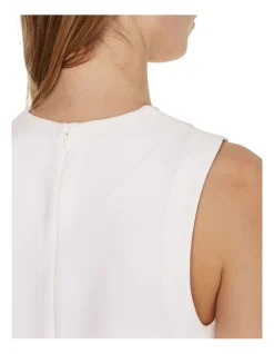 Calvin Klein Travel Crepe Top In Ecru -Calvin Klein Sales 962898490 3 720x928