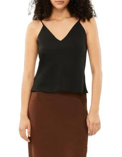 Calvin Klein Recycled Polyester Cami Top In Black