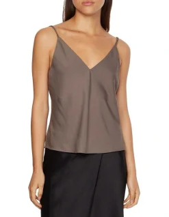 Calvin Klein Recycled Polyester Cami Top In Brown