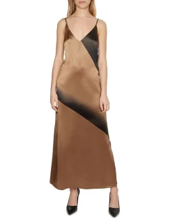 Calvin Klein Architectural Print Slip Dress In Multi