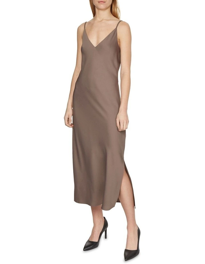 Recycled Crepe de Chine Midi Slip Dress in Brown Calvin Klein Recycled Crepe De Chine Midi Slip Dress In Brown -Calvin Klein Sales
