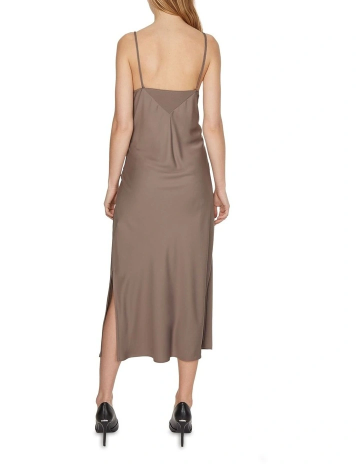 Recycled Crepe de Chine Midi Slip Dress in Brown Calvin Klein Recycled Crepe De Chine Midi Slip Dress In Brown -Calvin Klein Sales