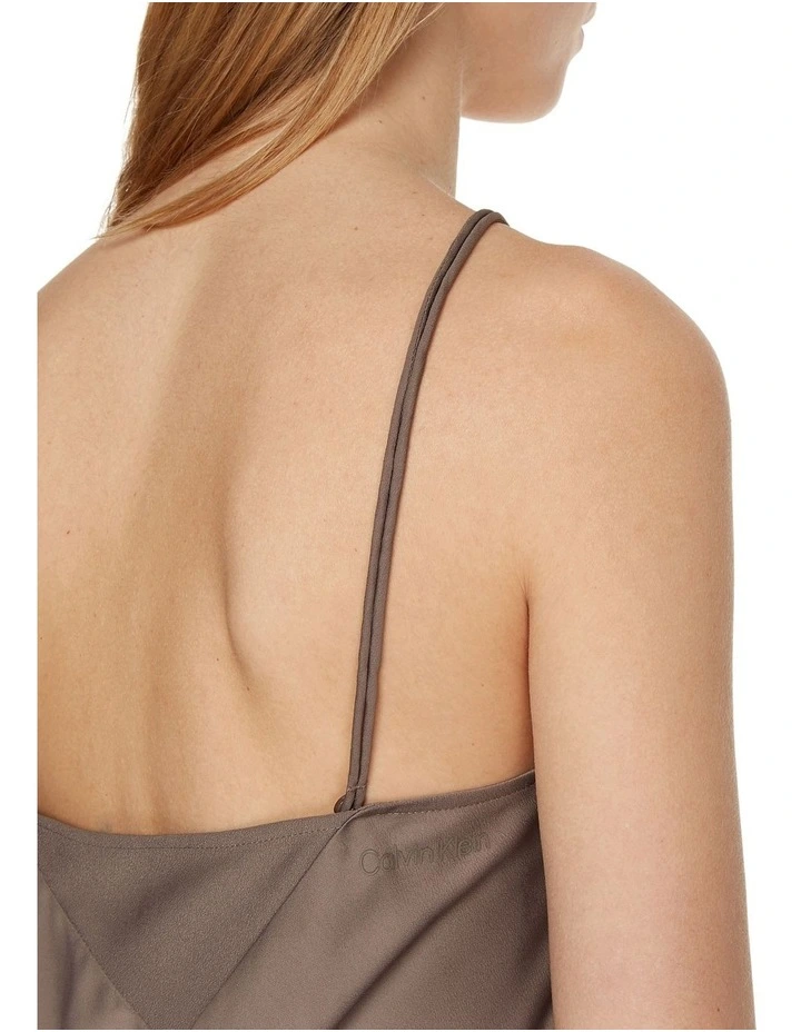 Recycled Crepe de Chine Midi Slip Dress in Brown Calvin Klein Recycled Crepe De Chine Midi Slip Dress In Brown -Calvin Klein Sales