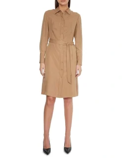 Calvin Klein Refibra Tencel Midi Shirt Dress In Natural