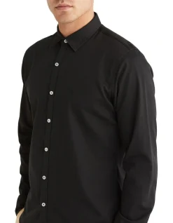 Calvin Klein Nevertuck Long Sleeve Shirt In Black -Calvin Klein Sales 967825450 4 720x928
