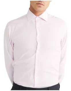 Calvin Klein Slim Long Sleeve Mini Dobby Shirt In Pink -Calvin Klein Sales 967826350 4 720x928