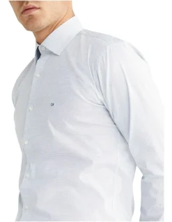 Calvin Klein Slim Long Sleeve Mini Dot Print Shirt In Blue -Calvin Klein Sales 967826800 4 720x928