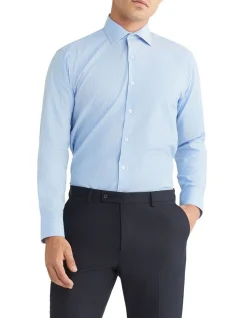 Calvin Klein Slim Long Sleeve 1 Colour Stripe In Blue