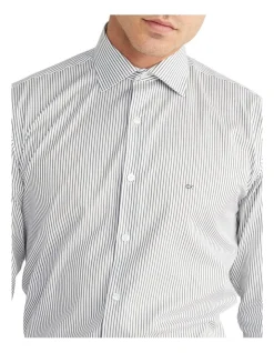 Calvin Klein Slim Long Sleeve Dobby Stripe Shirt In Black/White 3 Calvin Klein Slim Long Sleeve Dobby Stripe Shirt In Black/White -Calvin Klein Sales 967827520 4 720x928