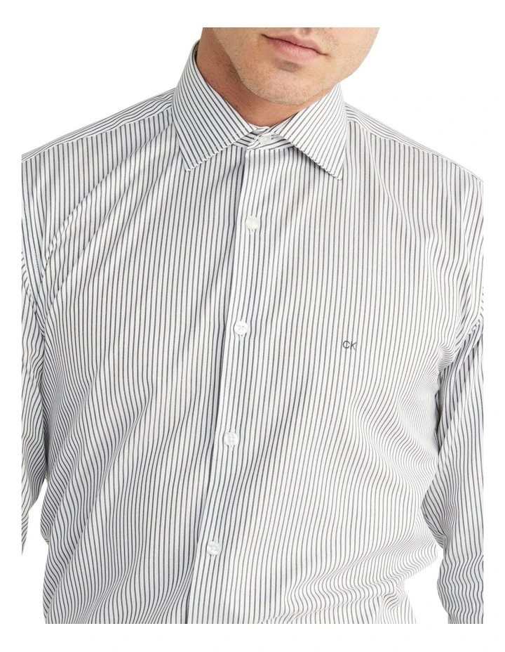 Slim Long Sleeve Dobby Stripe Shirt in Black/White Calvin Klein Slim Long Sleeve Dobby Stripe Shirt In Black/White -Calvin Klein Sales