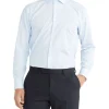 Calvin Klein Slim Long Sleeve Marle Check Shirt In Blue