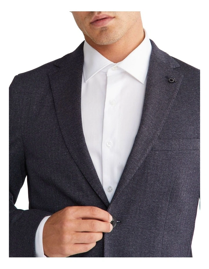 X Slim Herringbone Knit Blazer in Navy Calvin Klein X Slim Herringbone Knit Blazer In Navy -Calvin Klein Sales