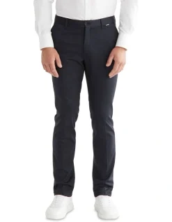 Calvin Klein X Slim Trouser Large Navy Check Knit In Navy