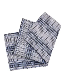 Calvin Klein Multi Check Pocket Square In Blue