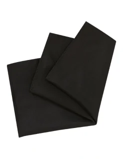 Calvin Klein Plain Pocket Square In Black