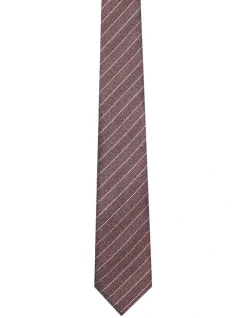 Calvin Klein Grey Horizontal Stripe Tie In Brown