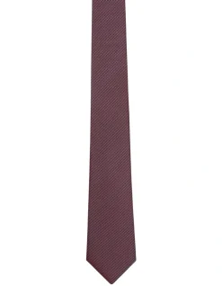 Calvin Klein Silver Check Tie In Red