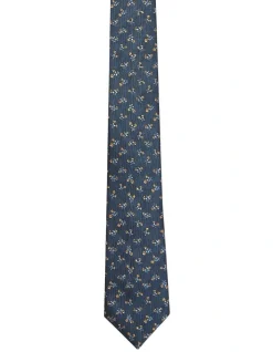 Calvin Klein Gold Floral Tie In Blue