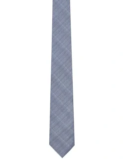 Calvin Klein Navy Check Tie In Grey