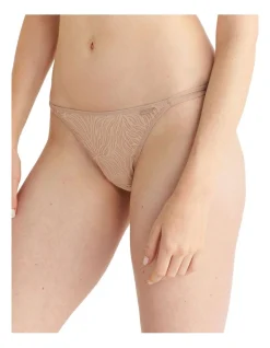 Calvin Klein Sheer Marquisette Lace High Leg Tanga In Beige -Calvin Klein Sales 968677210 3 720x928