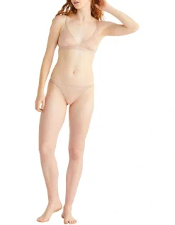 Calvin Klein Sheer Marquisette Lace High Leg Tanga In Beige -Calvin Klein Sales 968677210 4 720x928