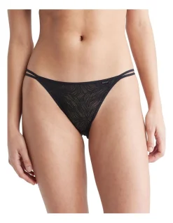 Calvin Klein Sheer Marquisette Lace High Leg Tanga In Black -Calvin Klein Sales 968677210 969606820 3 720x928