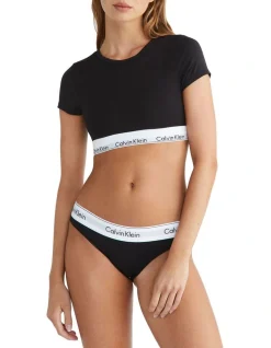 Calvin Klein Modern Cotton T-Shirt Bralette In Black