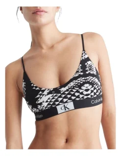 Calvin Klein 1996 Cotton Unlined Bralette In Black