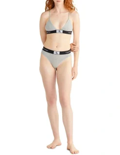 Calvin Klein 1996 Cotton Modern Thong In Grey