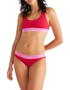Calvin Klein This Is Love Cotton Tonal Unlined Bralette In Red