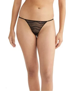 Calvin Klein Allover Lace String Thong In Black